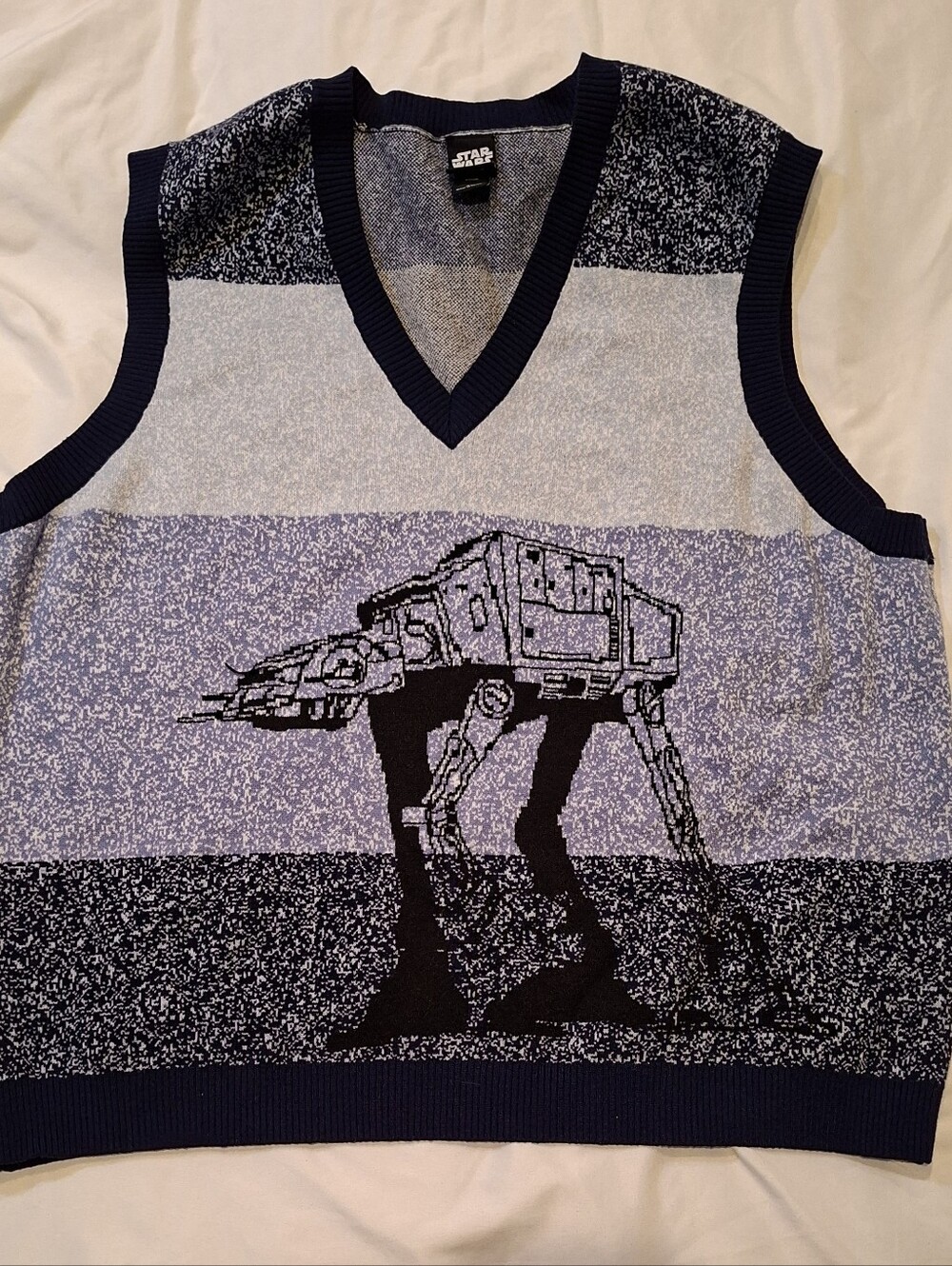 Star Wars Navy and Light Blue AT-AT Knit Vest Sweater 3XL Plus Size